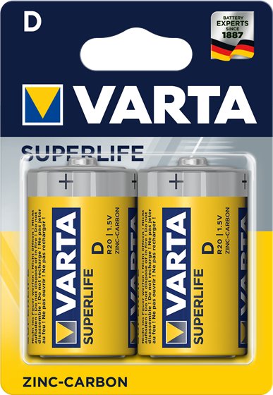 Varta Pack 2 Batteries Zinc-carbon Superlife R20 D (zn-c, 2) — image 1
