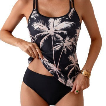 Womens Fashionable Printed Figure-flattering Two-piece Swimsuit