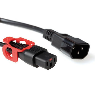 Powercord C13 IEC Lock + - C14 Black 2M, PC1526 — image 1