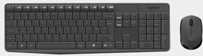 Logitech Keyboard Portuguese MK235 Mouse Included RF Wireless Grey — image 1