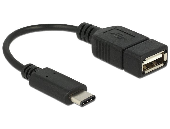 Delock Adapter USB Type-c 2.0 Male USB 2.0 Typ a Female 15CM Black