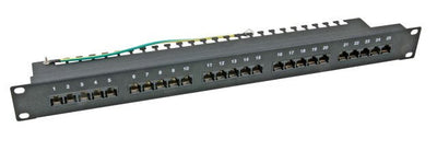 Efb Patch Panel 25 X RJ45 8 4 1HE ISDN, RAL9005, Cat. 3 — image 1