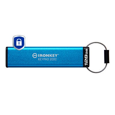 Kingston USB Flash Drive Ironkey Keypad 200 128GB USB-C Aes Encrypted IKKP200C/128GB