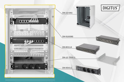 Digitus Set 254MM 9U 10 '' 312X300MM Shelf Pdu, Swi 8 Ports — image 1