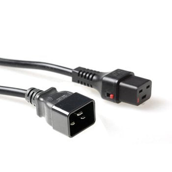 Cable Extension C19 a C20 3,00M Black IEC Lock