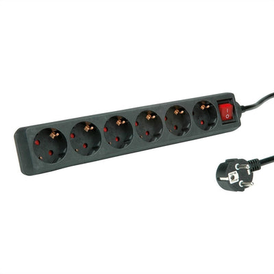 Roline Power Strip 6 Sockets With Switch Black 10M — image 1