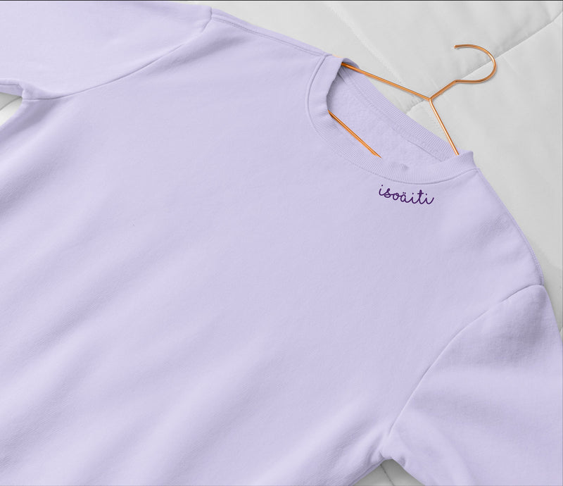 Embroidered Collar Organic Cotton Sweatshirt "Isoäiti" (FI)