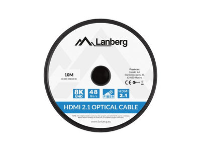 Lanberg HDMI Cable Aoc V2.1M/M Optico Activo 8K60HZ 10M Black — image 1