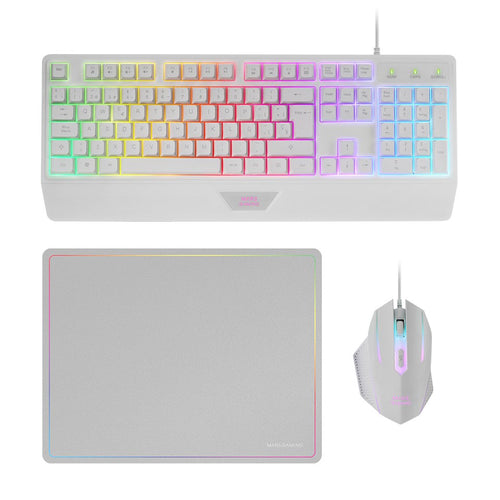 Mars Gaming MCP124 Combo Gaming 3EN1 - Keyboard H-mech RGB - Mouse Optico Huano - Mouse Pad Nanotextil Rainbow — image 1