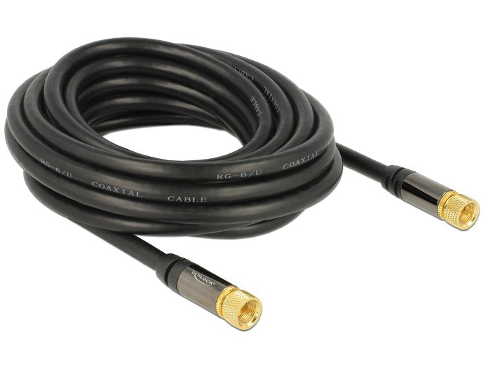 Delock 88921 Cable Antenna Plug F Plug F RG-6/U 5M Black