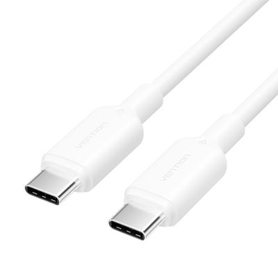 Vention USB Cable 2.0 Type-c 3A Trcwh USB Type-c Male USB Type-c Male Up To 60W 480Mbps 2M White — image 1