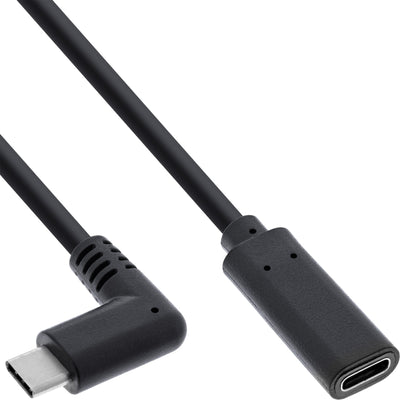 Inline Cable USB 3.2, Type-c Male Ángulo a Female Black 2M — image 1