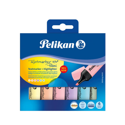 Pelikan Textmarker 490 Pack 6 Marcadores Fluorescentes Pastel - Ergonomico - No Traspasa Paper - Colours Surti — image 1