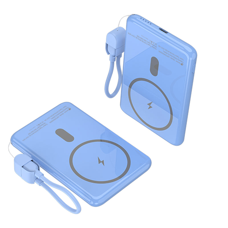 Leotec Powerbank 5000MAH LEPOWW20W5B 20W Wireless Blue Includes USB Cable Type-c