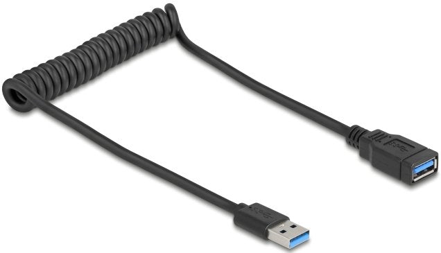 Delock USB 5Gbps Cable Espiral Tipo-a Connector Male a Tipo-a Connector Female