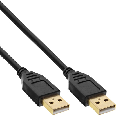 Inline USB Cable 2.0 , Am/Am, Black Contactos Chapados Oro, 3M — image 1