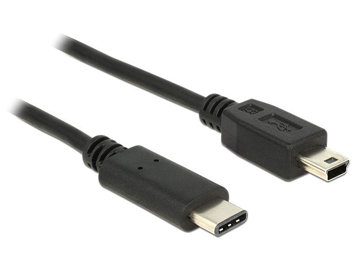 Delock USB Cable Type-c ™ 2.0 Male USB 2.0 Type-mini-b Male 0.5M Black