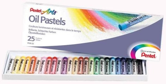 Pentel Oil Pastels Pack 25 Pasteles Oleo - Blandos, Cremosos And Secado Slow - Colours Surtidos