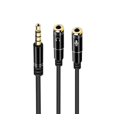 Ewent EC1641 Cable Audio 0,3M 3,5MM 2 X 3,5MM Black Ewent Cable Adapter Audio Jack 3.5/M 4PINES - 2XJACK 3.5/H — image 1