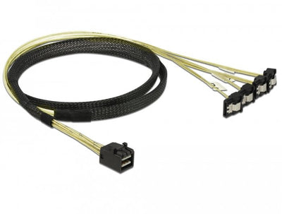 Delock 85685 Cable Mini Sas HD SFF-8643 4 X SATA 7 Pines Female With Ángulo 90° 1M — image 1