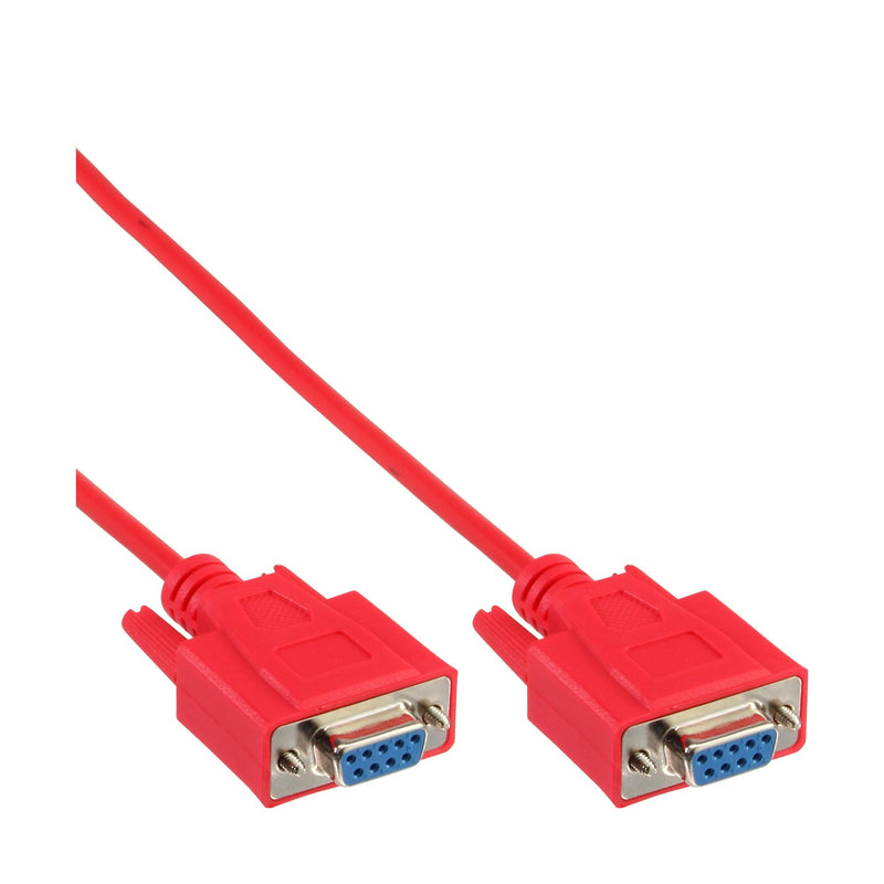 Inline Cable Módem Nulo DP9 Pin Female a Female Moldeado Red 2M