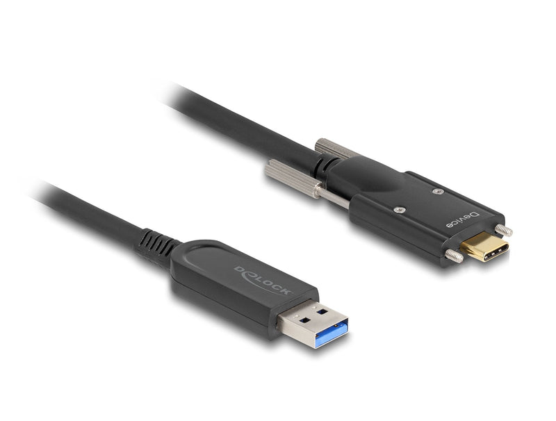 Delock 83200 Cable Óptico Activo USB 10Gbps-a Male USB Tipo-c™ Male Con Tornillos Laterales 5M