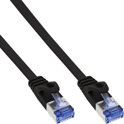 Inline Network Cable Flat , U/FTP, CAT.6A, Black 0,5M — image 1