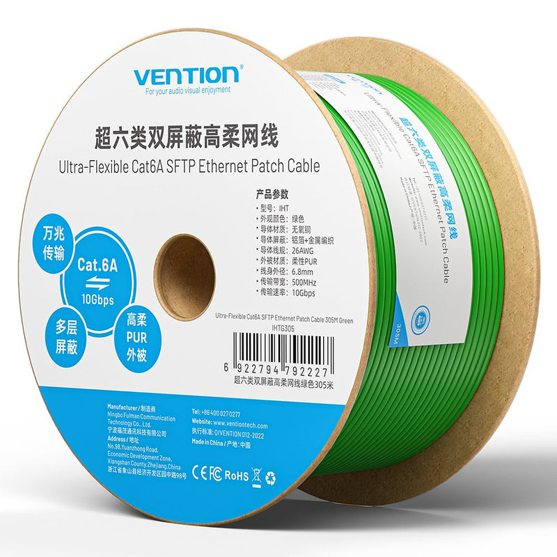 Vention Bobina Cable RJ45 UTP IHTG305 CAT.6A 305M Green