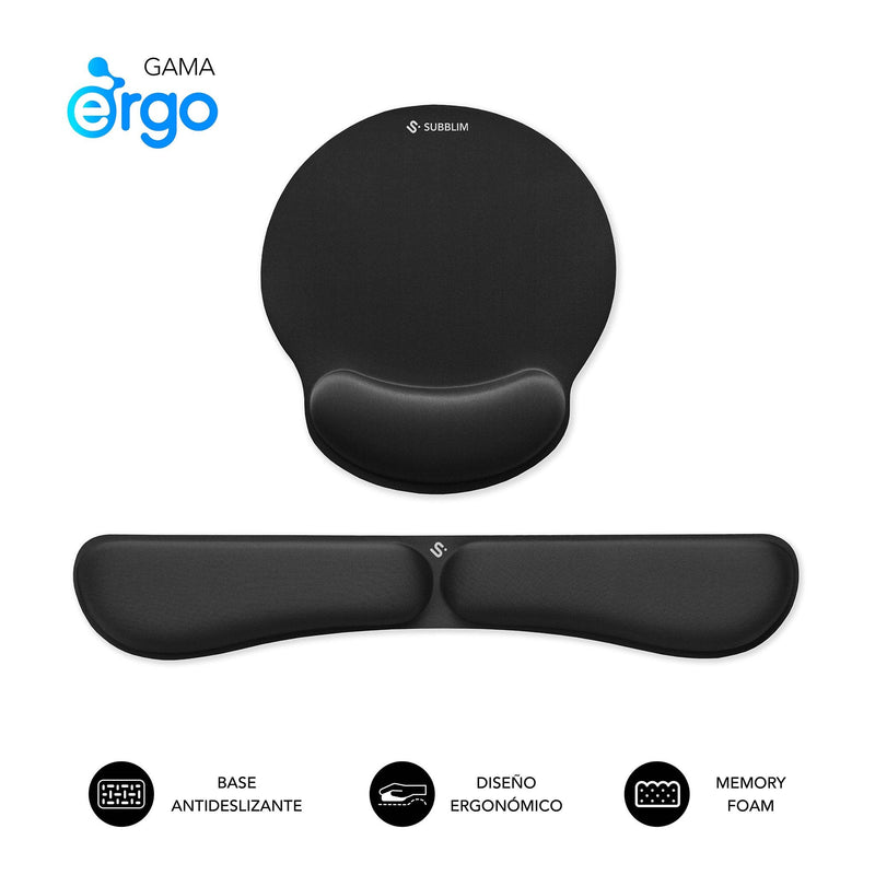 Subblim Pack Wrist Rest And Mouse Pad Ergonómica Ergo Memoryflex