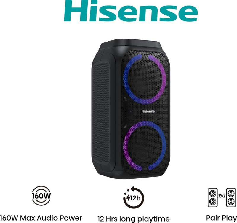 Hisense Party Rocket 160 Speaker Fiestas Black 160W