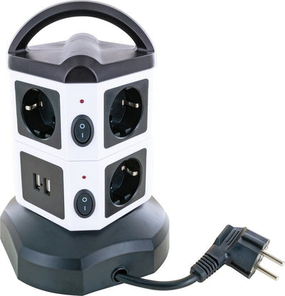 Schwaiger Tower Plugs 7XSCHUKO + 2x Usb, 1,8M — image 1