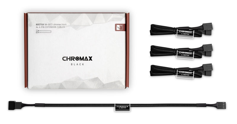 Noctua Cable Extensión NA-SEC1.BLACK 4 Pines PWM 30CM Fan 4 Units