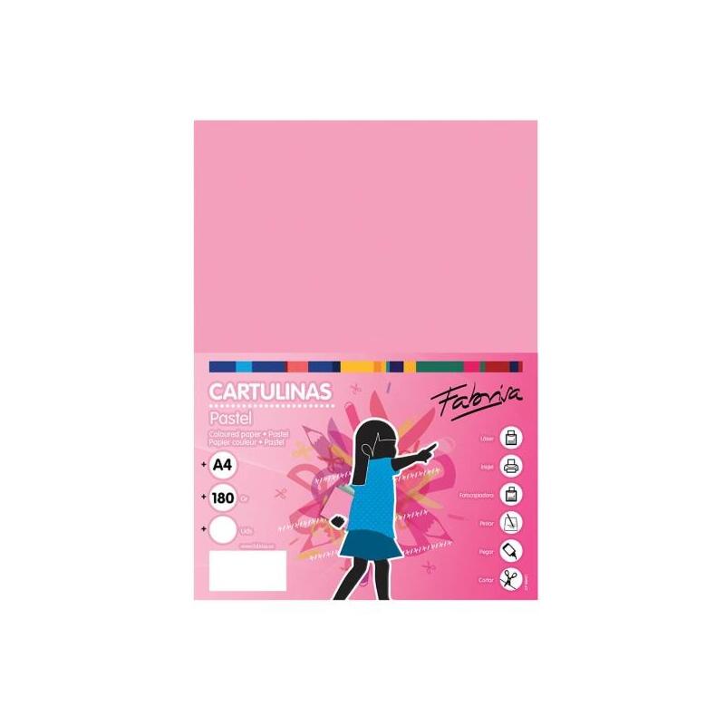 Fabrisa Pack 50 Cartulina 180GR A4 Pink