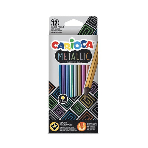 Carioca Metallic Pack 12 Pencils Hexagonales Metalicos - Colours Cubrientes - Ideales Superficies Oscuras - — image 1