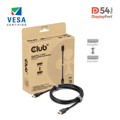 Cable CLUB3D CAC-1093 DisplayPort 3M Black — image 1