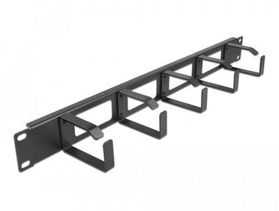 Delock Panel Gestión Cables 19 With Abertura And 5 Ganchos 1U Black — image 1