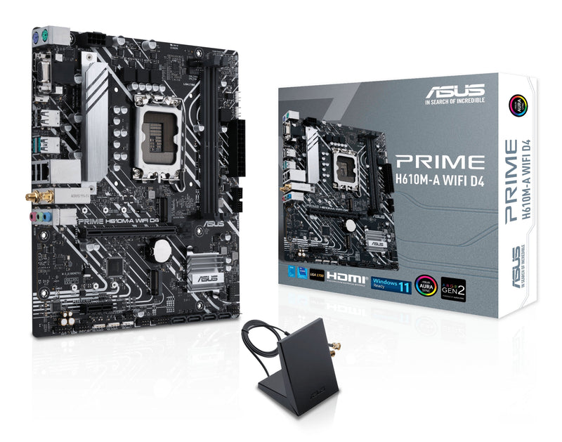 ASUS Motherboard Prime H610M-A Wi-Fi D4 Intel H610 1700 microATX 2 DDR4 VGA HDMI DP Wi-Fi PCIE4 2X M.2