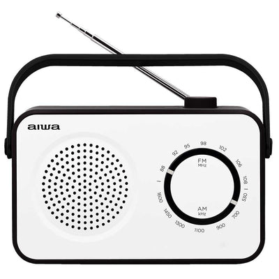 Aiwa Radio Laptop R-190BW White Am/Fm/Speaker 3 /Aux In/Handle/Antenna Telescopica R-190BW — image 1