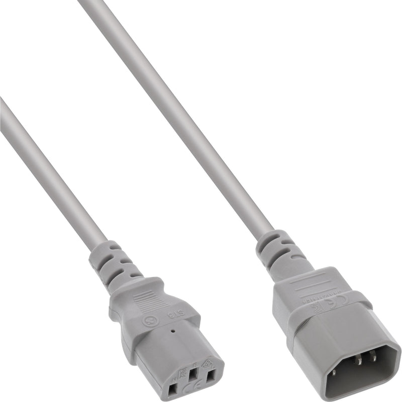 Inline Prolongación Cable Power , C13 a C14, Grey 0,5M