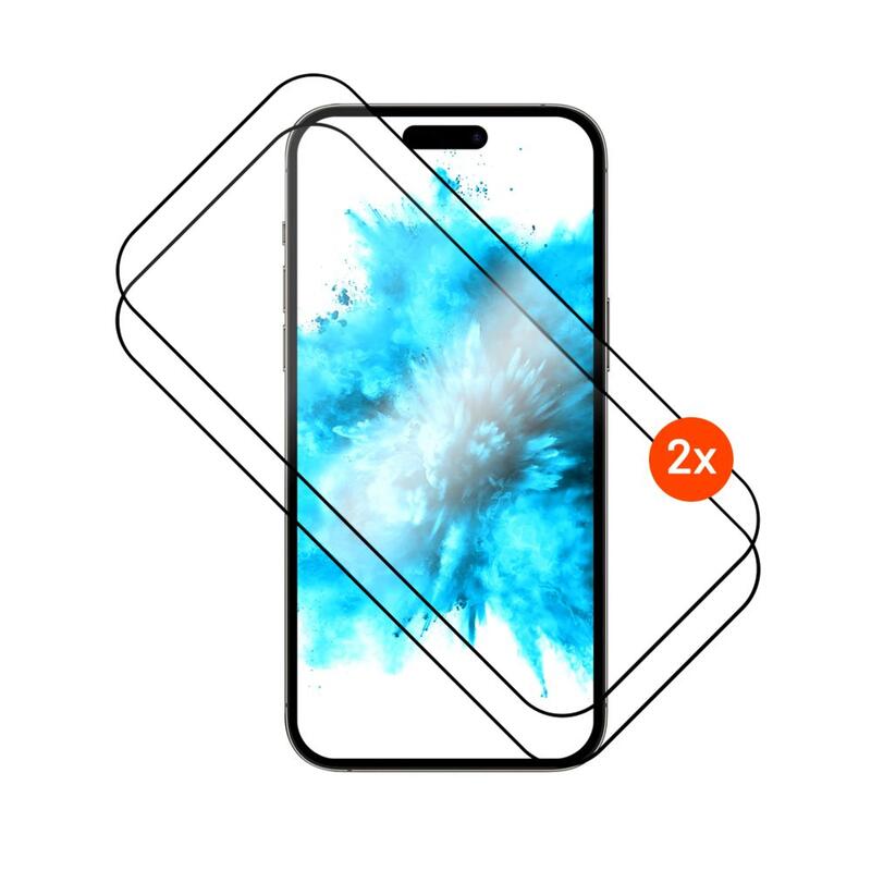 Fixed Full Cover 2,5D Tempered Glass With Applicator For Apple Iphone 17 Pro, 2 Pcs, Black
