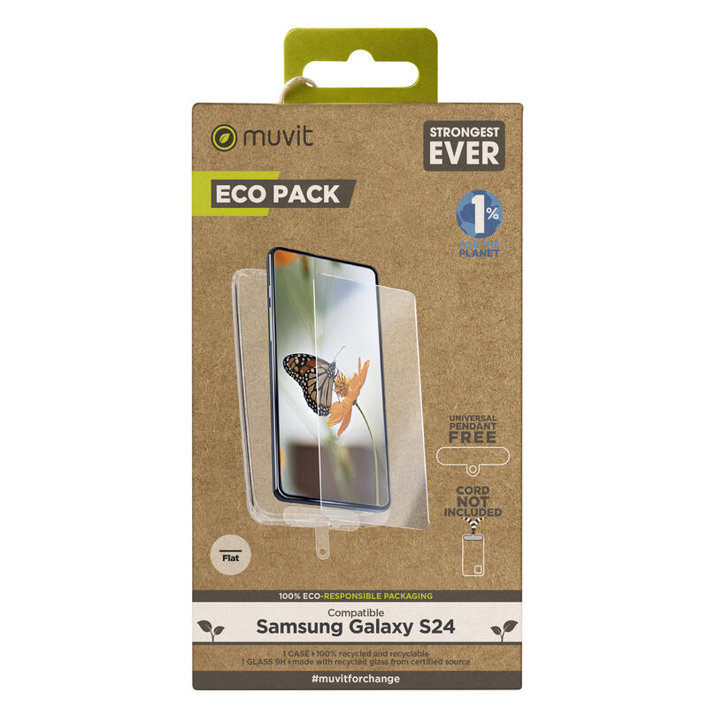 Muvit Case Samsung Galaxy S24 + Screen Protector Glass Tempered Flat