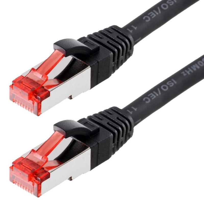 Helos Network Cable S/FTP CAT.6 Black 10,0M