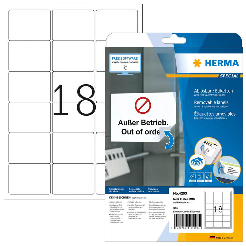 Herma 4203 Label Printer White Label Printer Self-adhesive