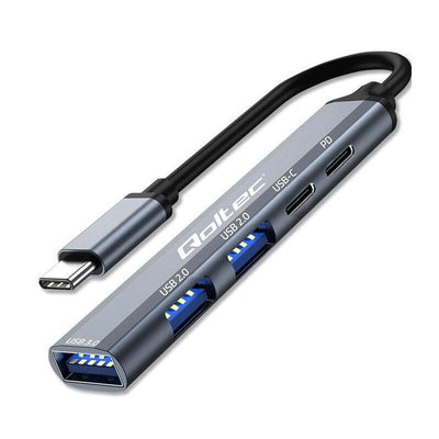 Qoltec Hub 53790 Adapter USB C 3.1 5W1 USB C Pd USB C 2x USB 2.0 USB 3.0 — image 1