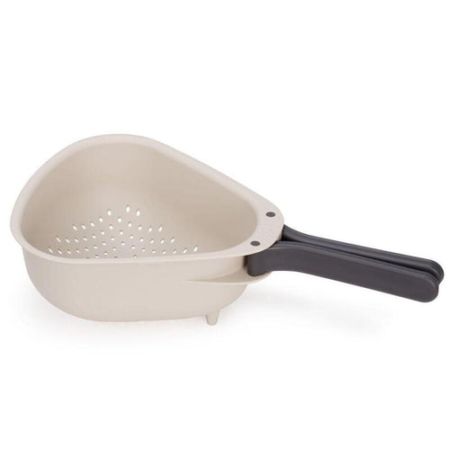 Joseph Droplet Large White Colander W. Folding Handle — image 1