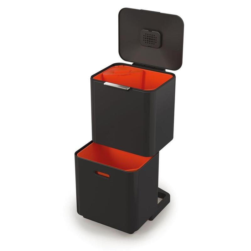 Joseph Totem Max. 60L Black Waste & Recycling Bin