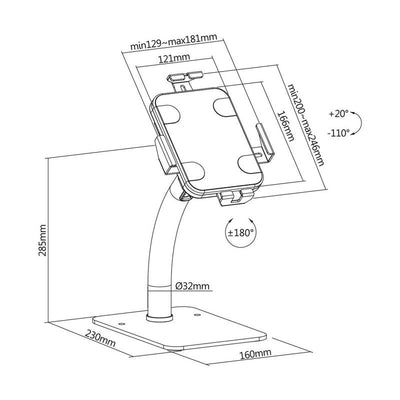Maclean MC-468W Stand Publicitario Tableta Stand Desktop With Closure 7,9-11, Universal — image 1