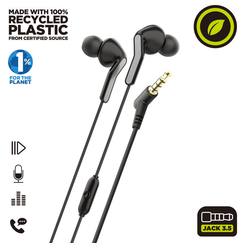 Muvit For Change Headphones Stereo E57 3.5MM Black