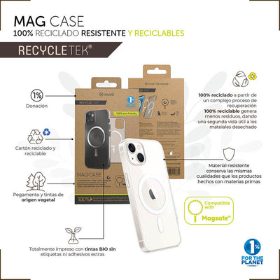 Muvit For Change Case Recycletek Magsafe Compatible With Apple Iphone 14 Plus Transparent — image 1