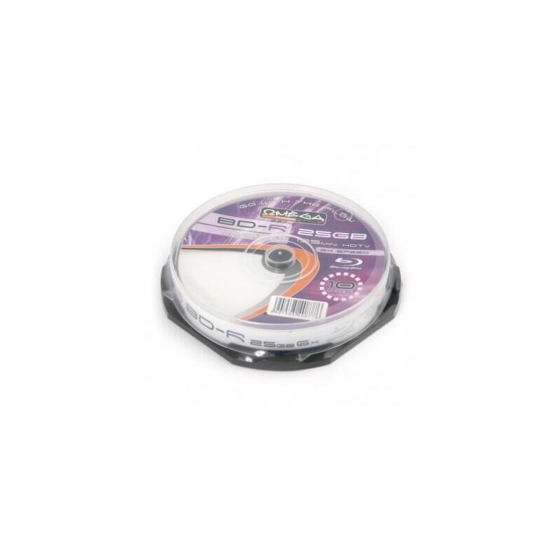 Omega Freestyle Bd-r Blu-ray 25GB 6X Print Ff TARRINA*10 OFBDRP6C10